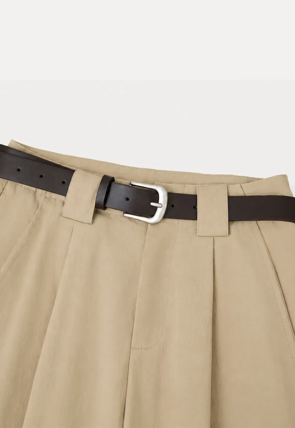 Pleated Wide Leg Casual Pants