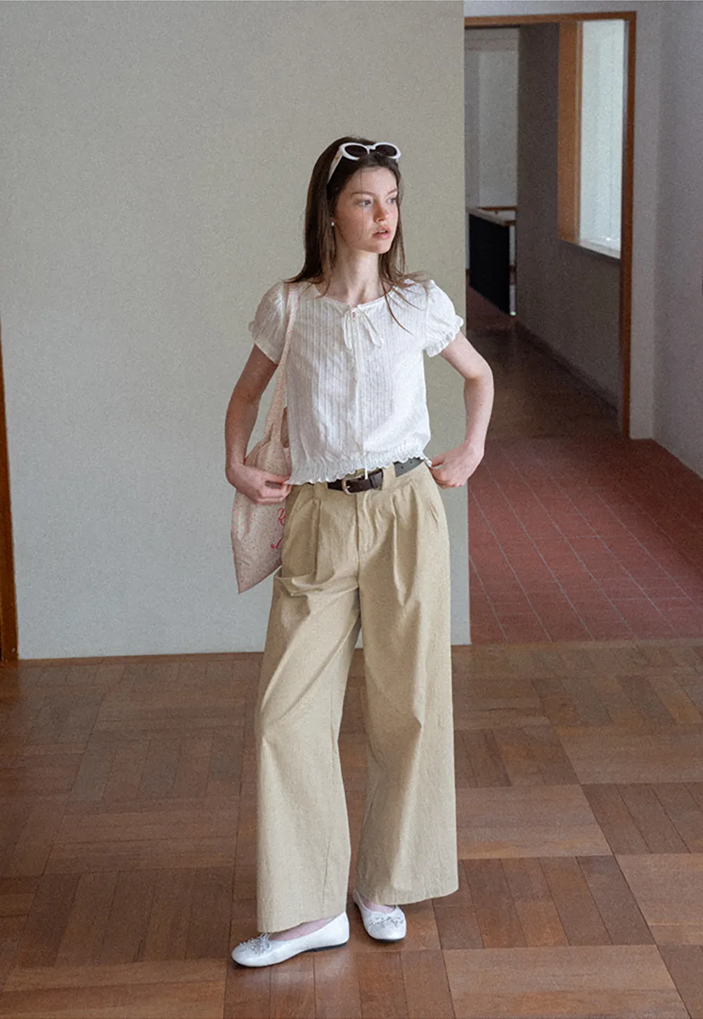 Pleated Wide Leg Casual Pants