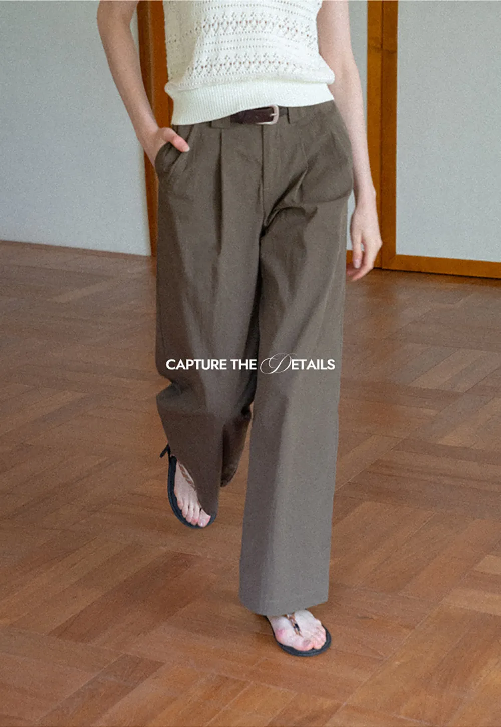 Pleated Wide Leg Casual Pants