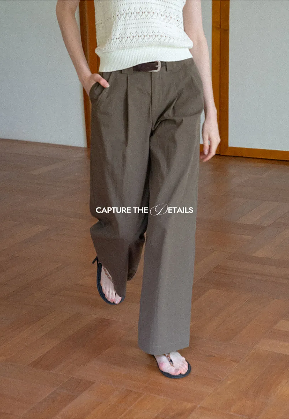 Pleated Wide Leg Casual Pants