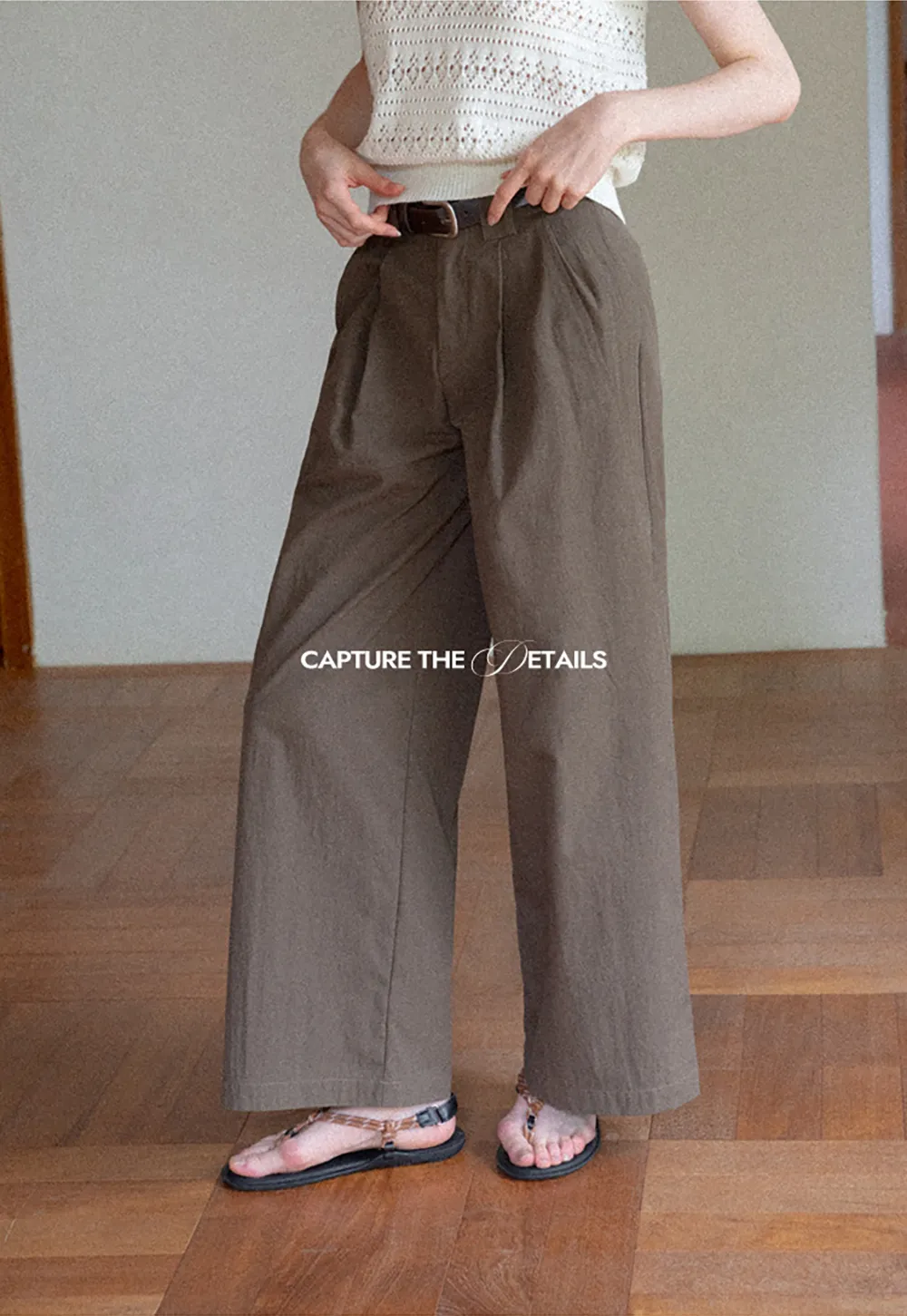 Pleated Wide Leg Casual Pants