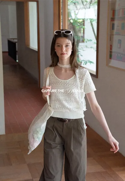 Pleated Wide Leg Casual Pants