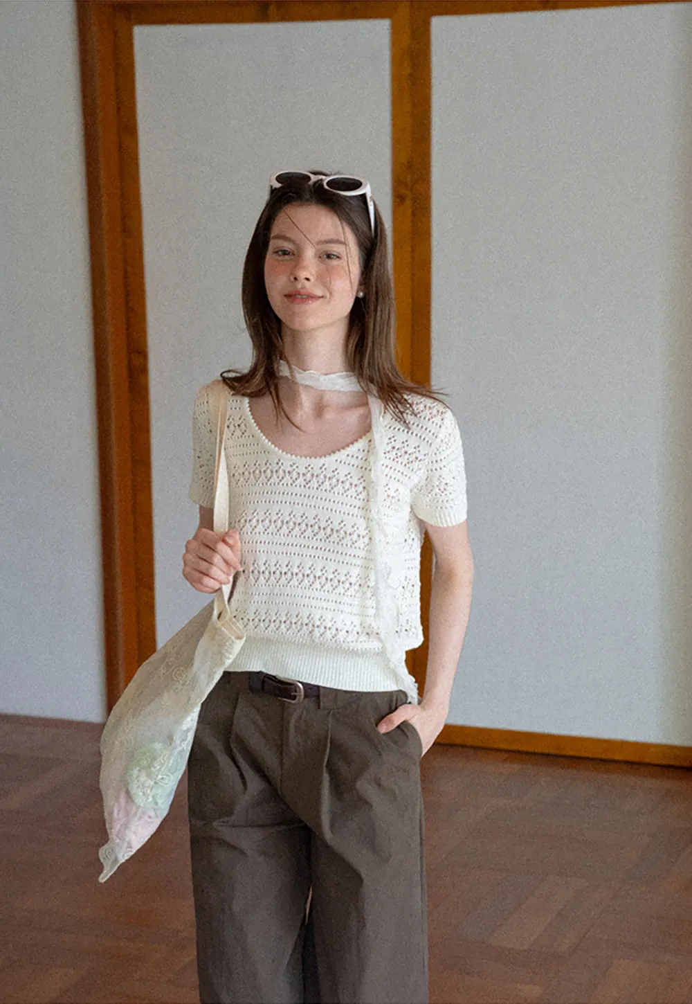 Pleated Wide Leg Casual Pants