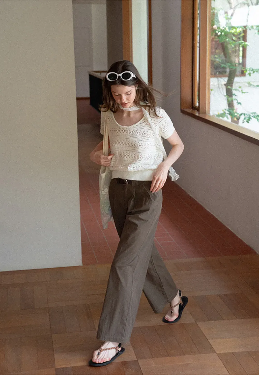 Pleated Wide Leg Casual Pants