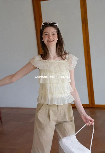 Pleated Wide Leg Casual Pants