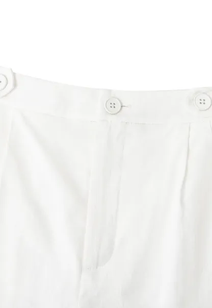High Waist Pleated Tailored Shorts