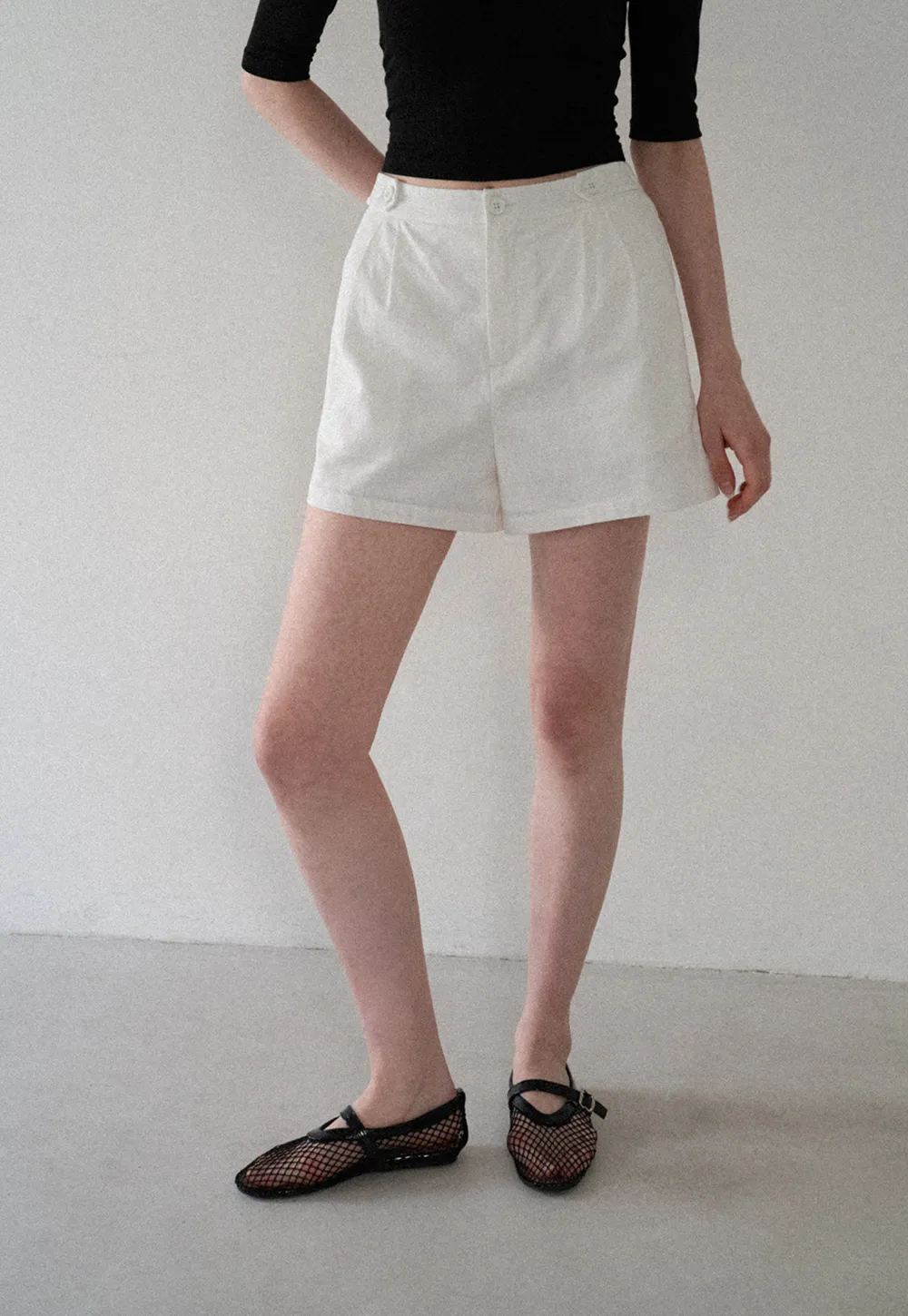 High Waist Pleated Tailored Shorts