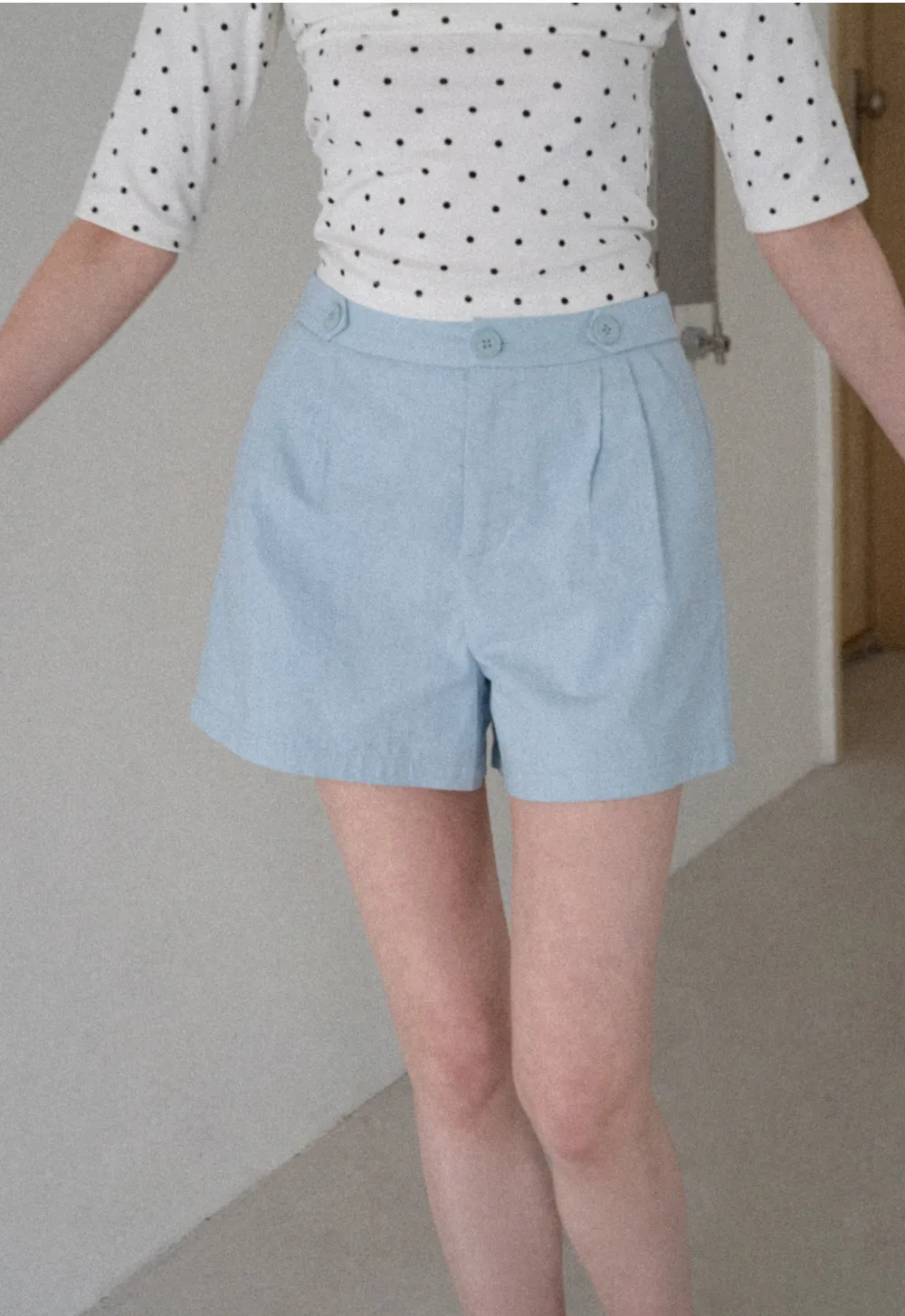 High Waist Pleated Tailored Shorts