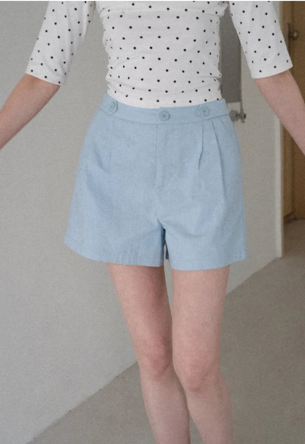 High Waist Pleated Tailored Shorts