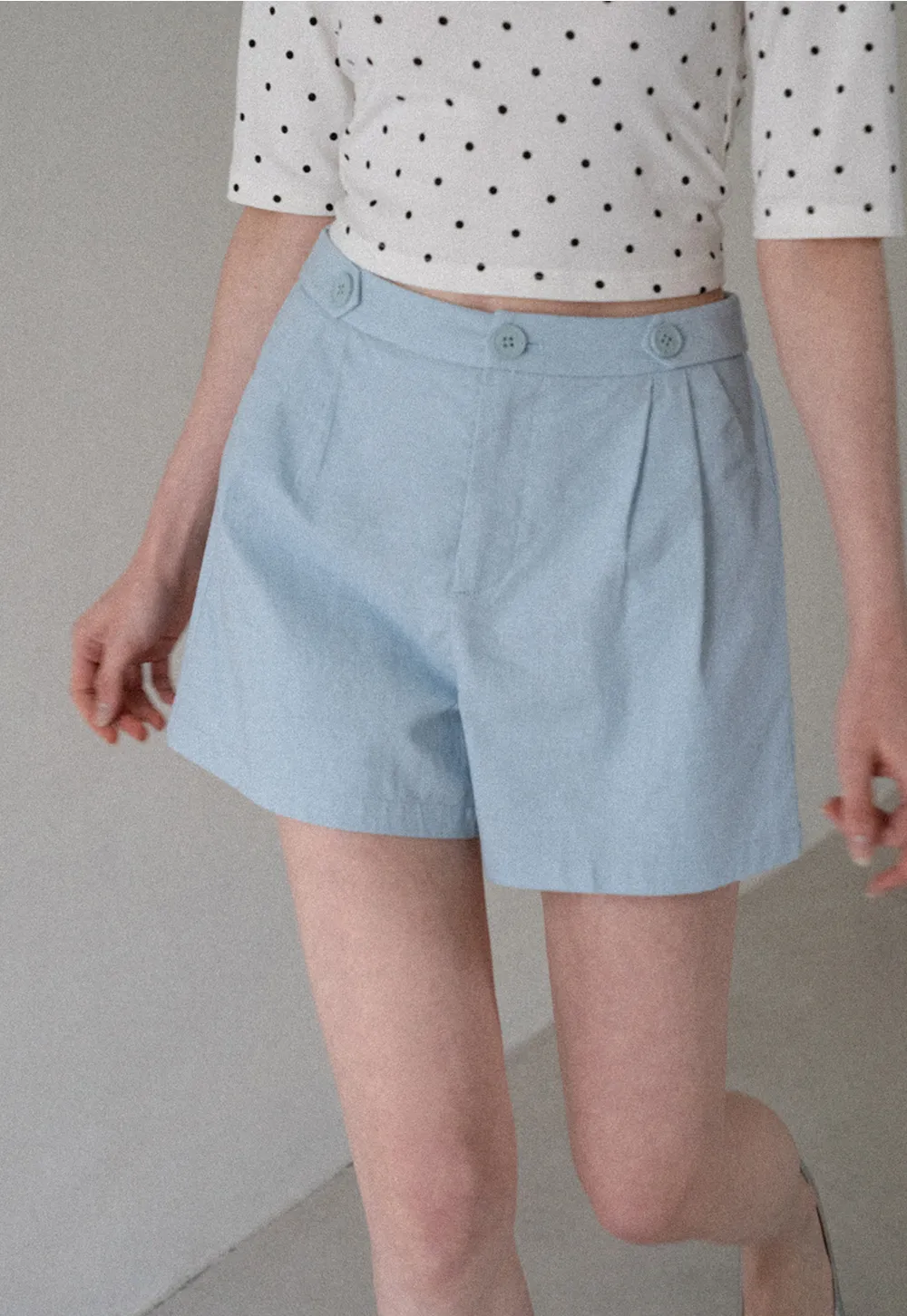 High Waist Pleated Tailored Shorts