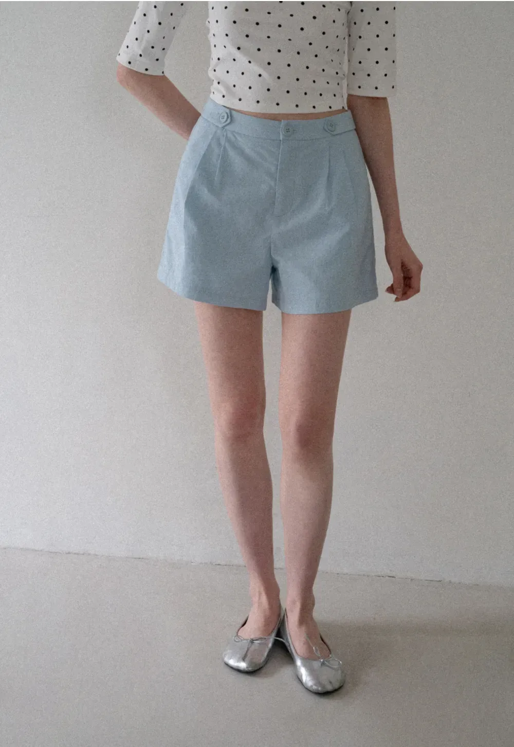 High Waist Pleated Tailored Shorts