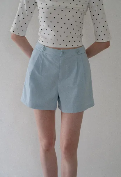High Waist Pleated Tailored Shorts