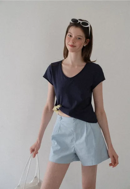 High Waist Pleated Tailored Shorts