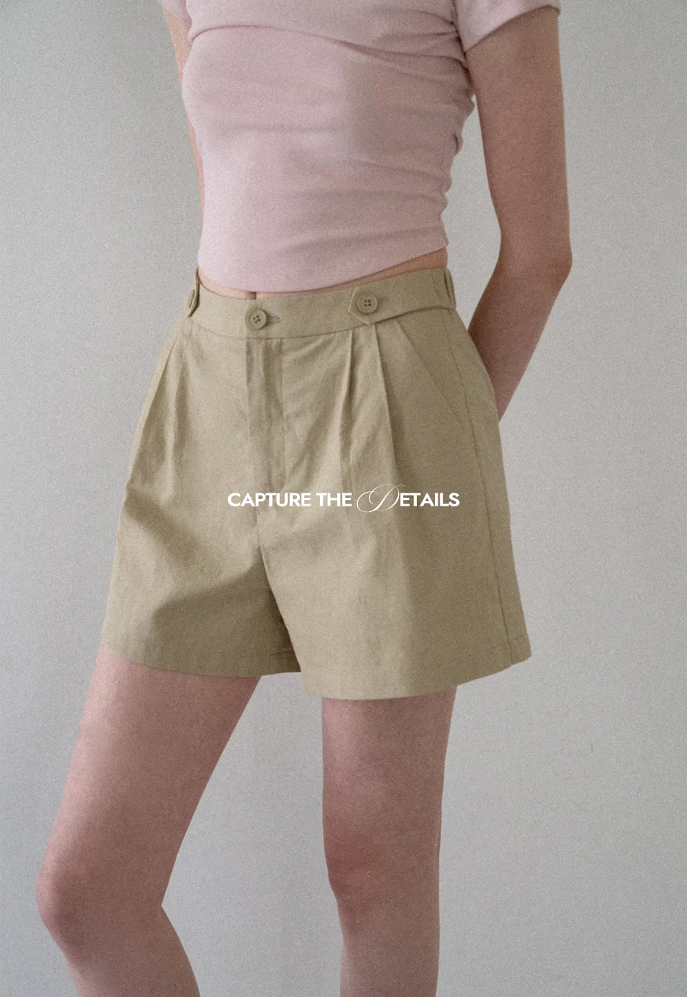 High Waist Pleated Tailored Shorts