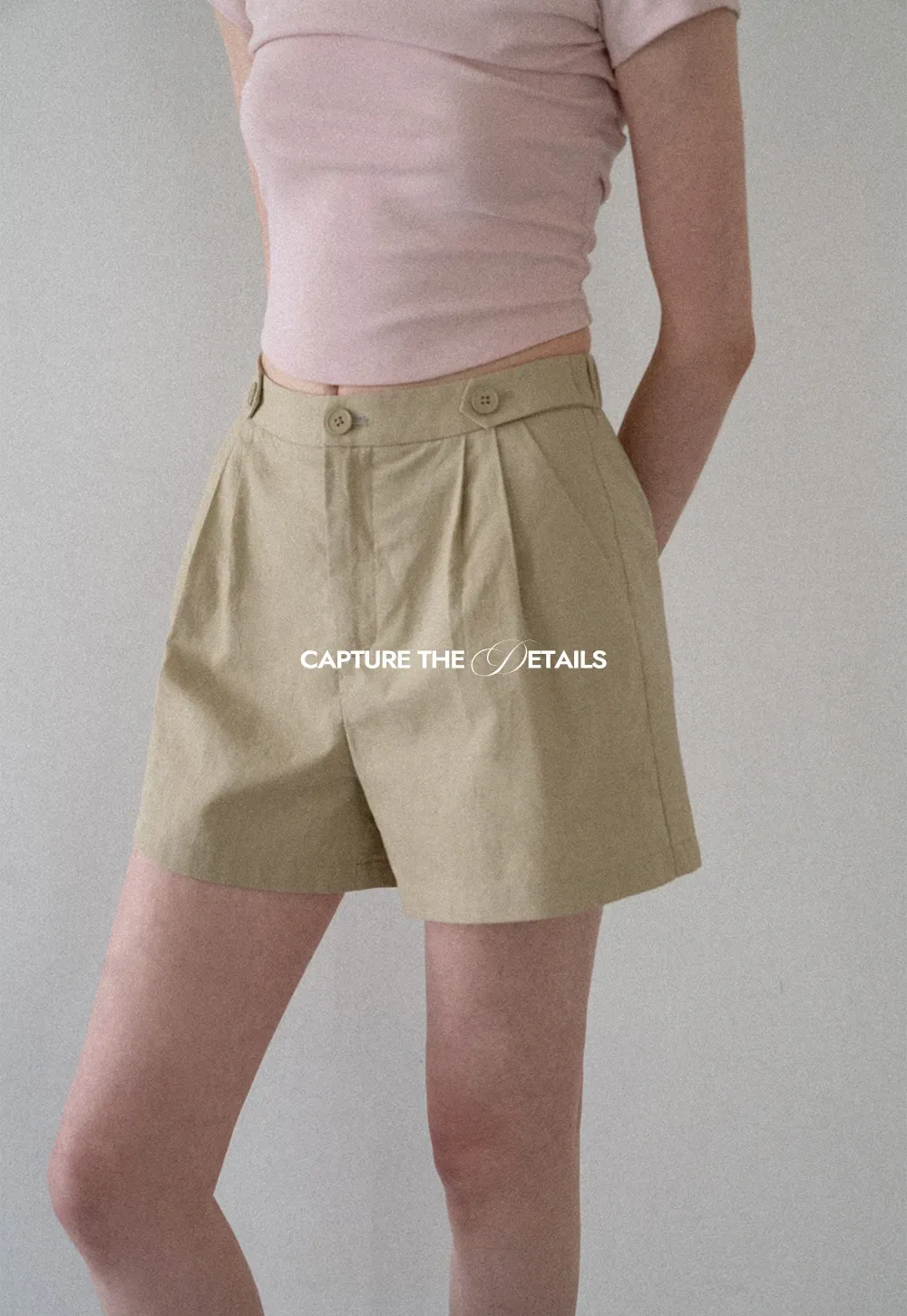 High Waist Pleated Tailored Shorts