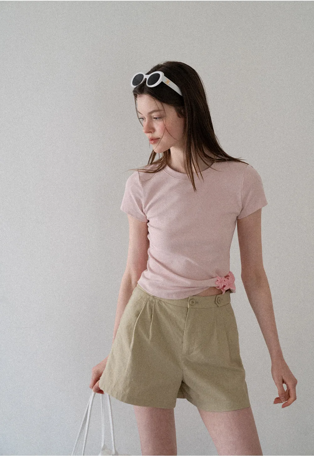 High Waist Pleated Tailored Shorts