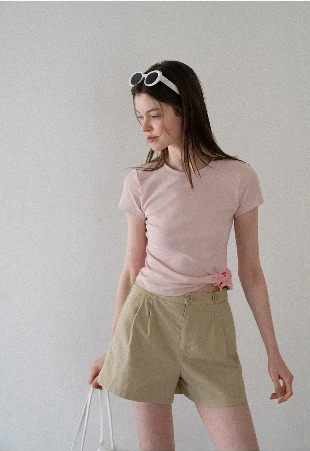 High Waist Pleated Tailored Shorts