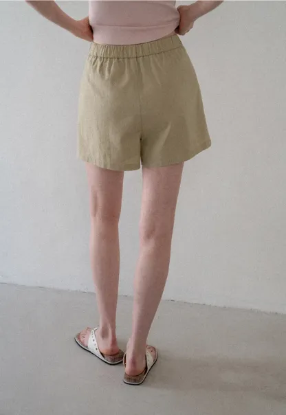 High Waist Pleated Tailored Shorts