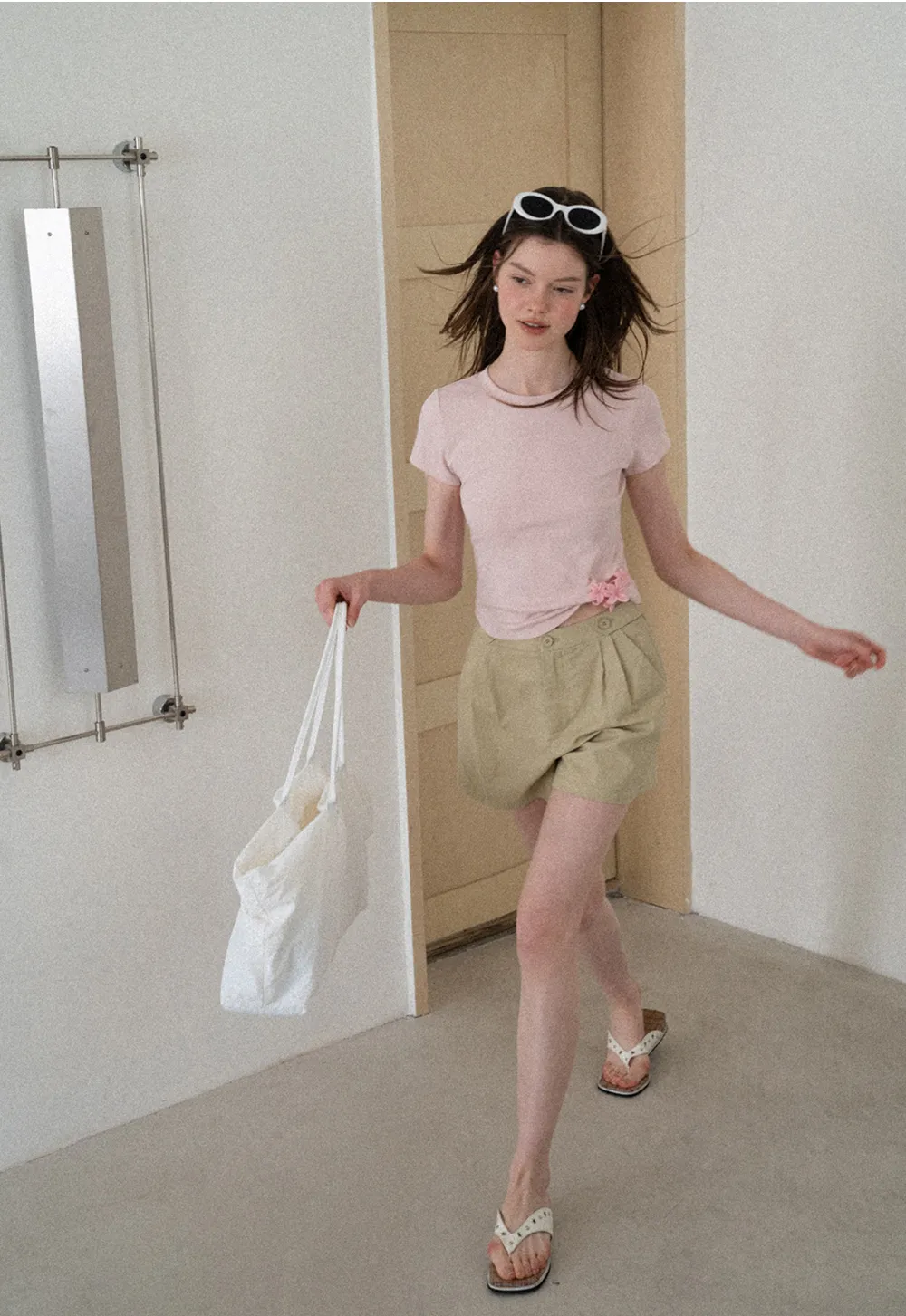 High Waist Pleated Tailored Shorts