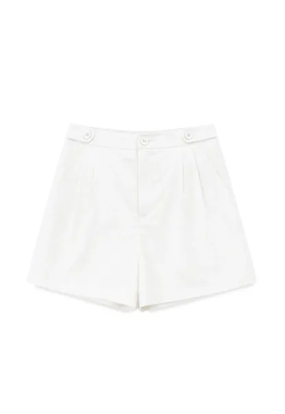 High Waist Pleated Tailored Shorts