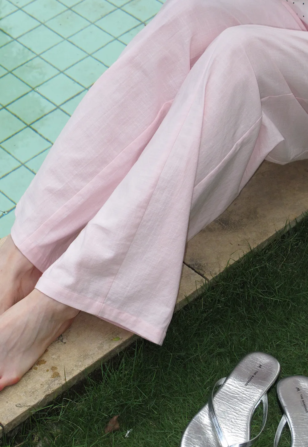 Wide Leg Drawstring Casual Pants