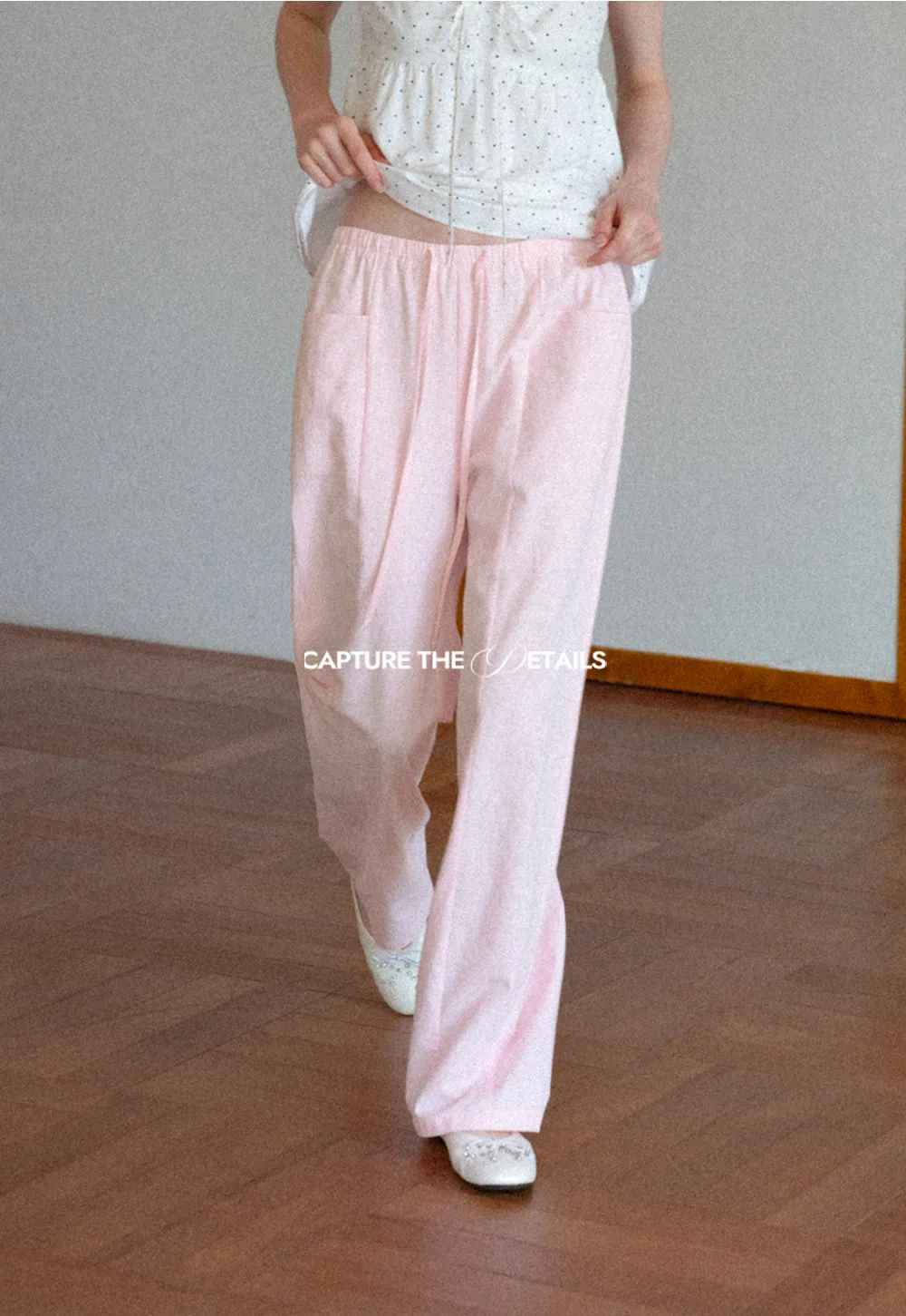 Wide Leg Drawstring Casual Pants