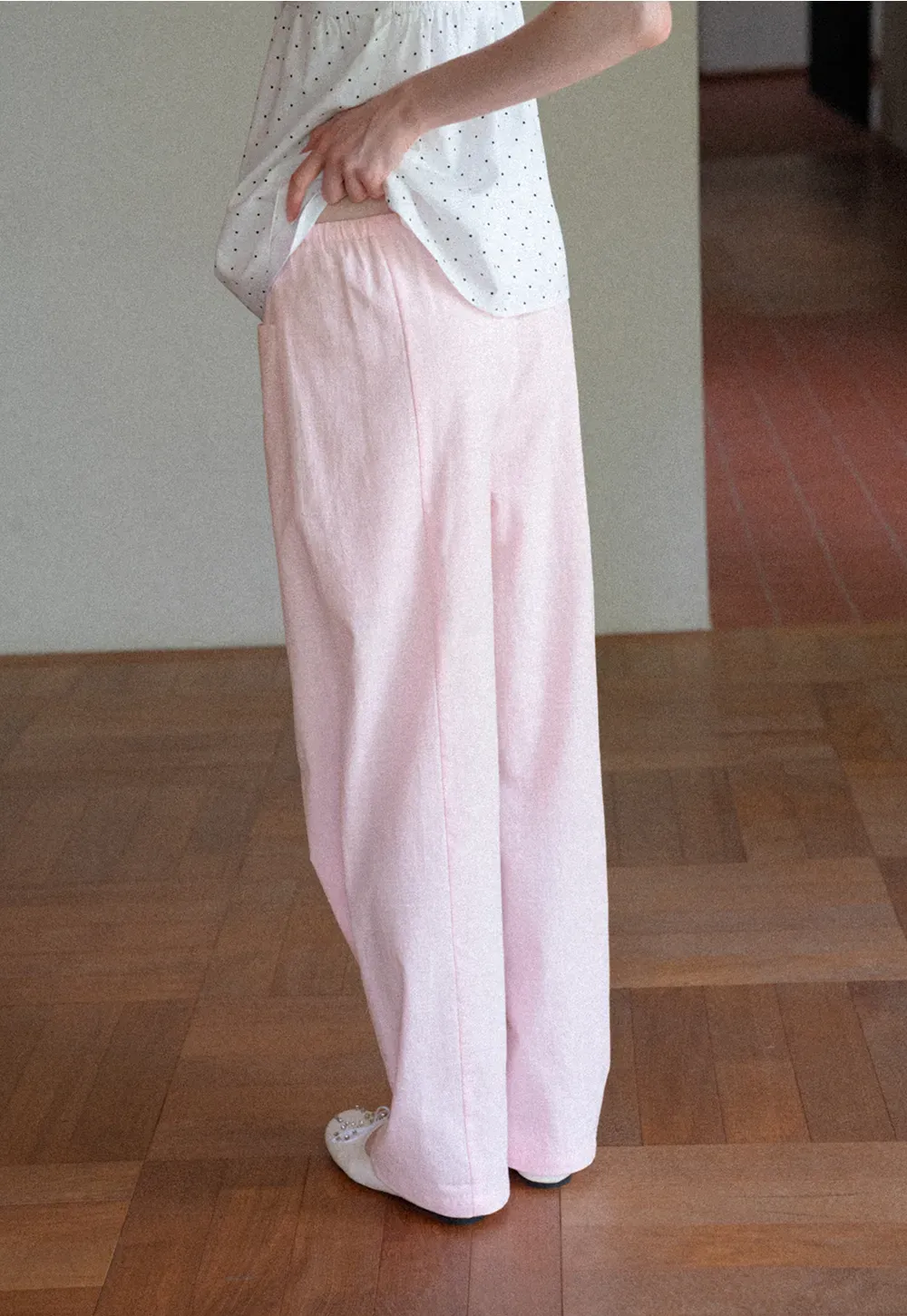 Wide Leg Drawstring Casual Pants