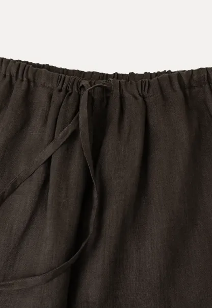 Drawstring Waist Wide Leg Casual Pants
