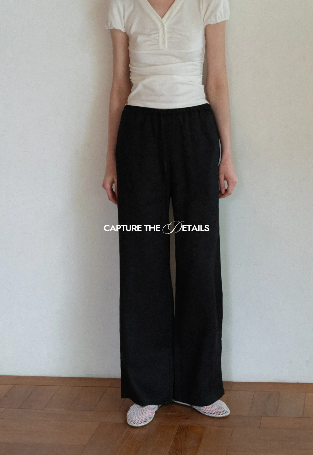 Drawstring Waist Wide Leg Casual Pants