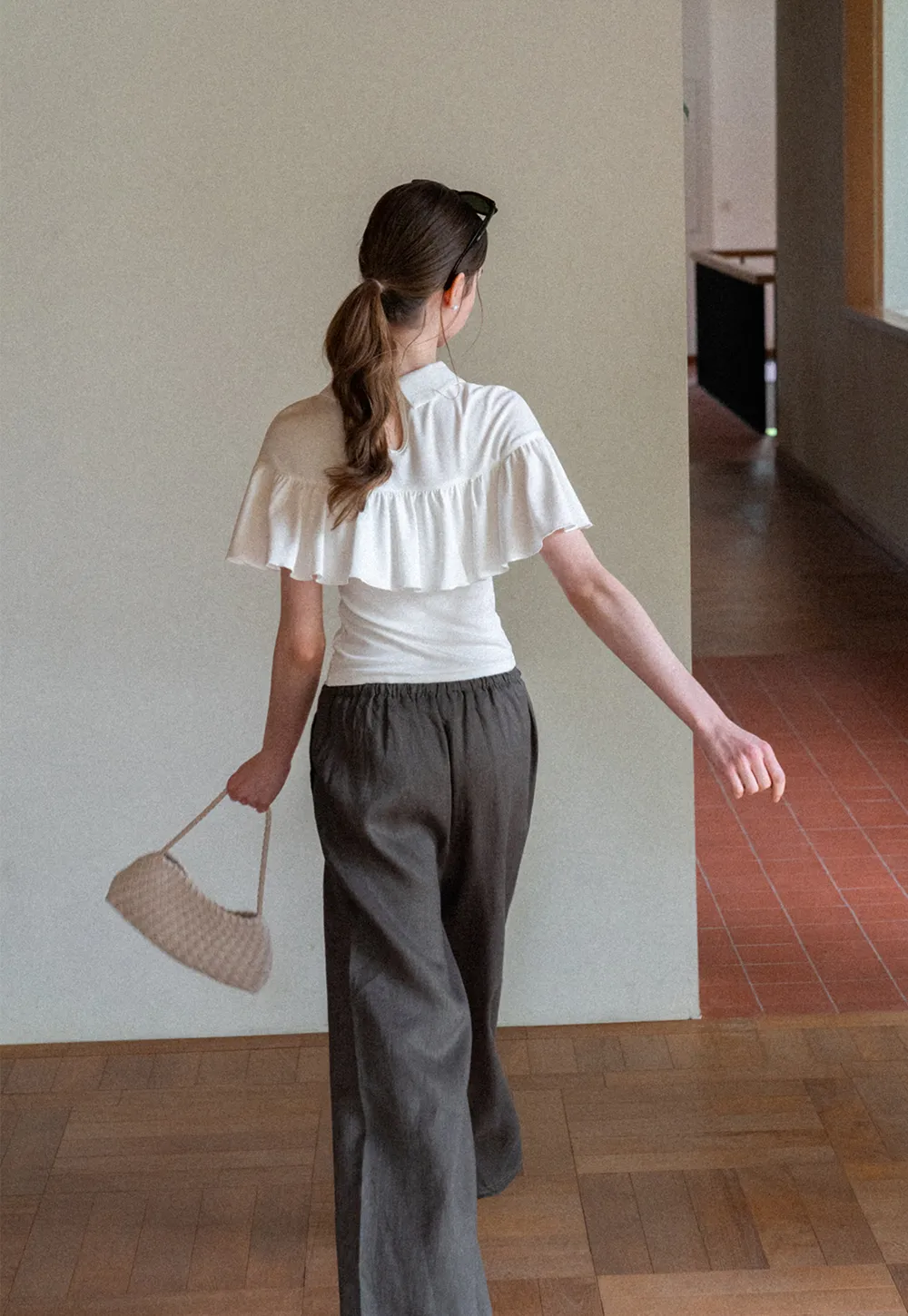 Drawstring Waist Wide Leg Casual Pants