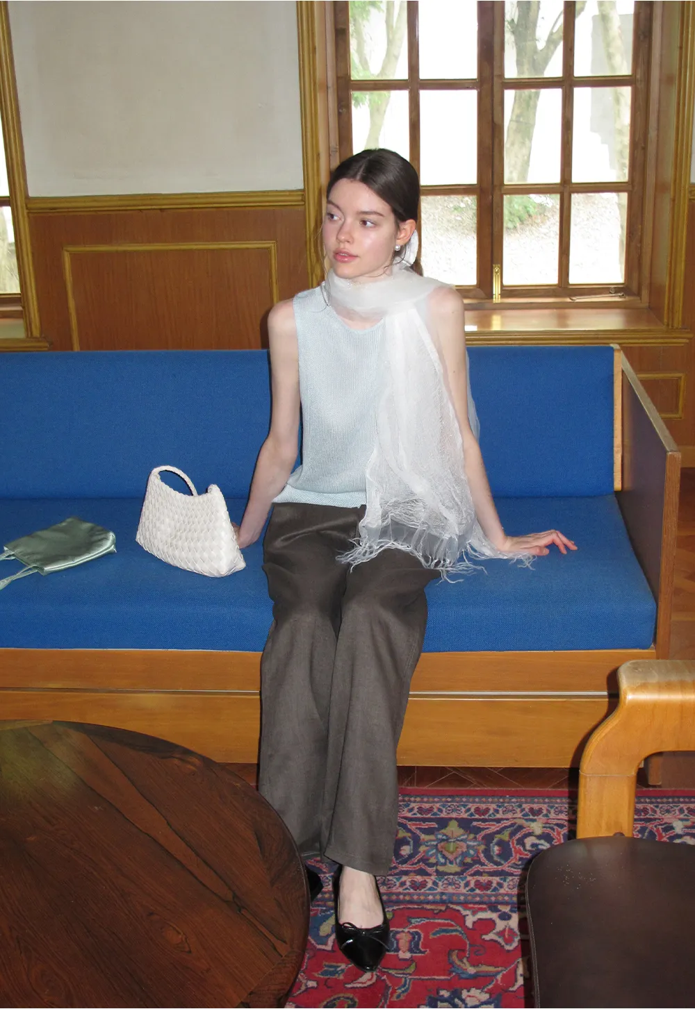 Drawstring Waist Wide Leg Casual Pants