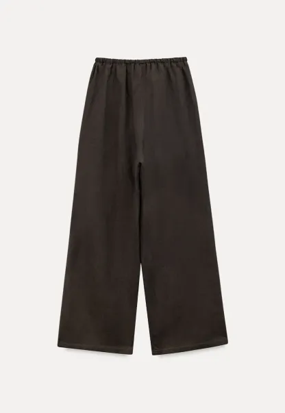 Drawstring Waist Wide Leg Casual Pants