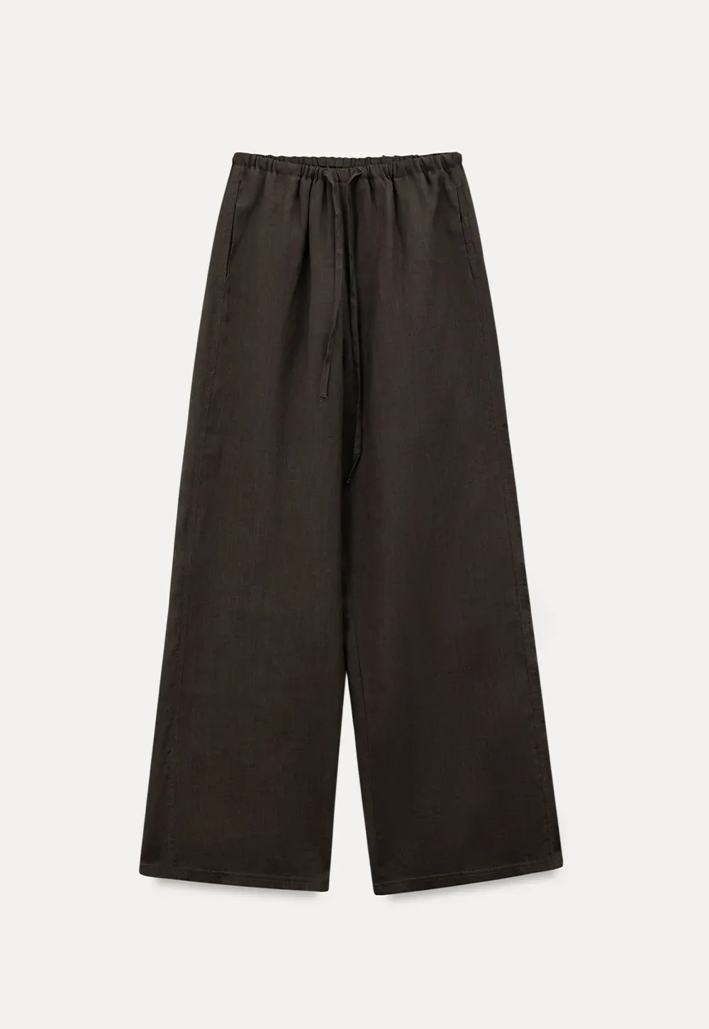 Drawstring Waist Wide Leg Casual Pants