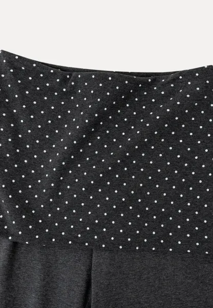 Polka Dot Overlay High Waist Wide Leg Casual Pants