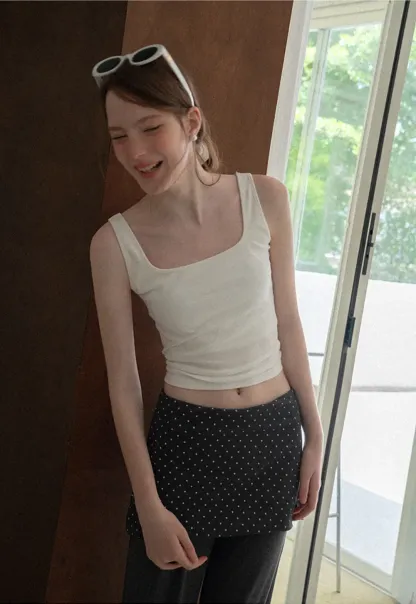 Polka Dot Overlay High Waist Wide Leg Casual Pants