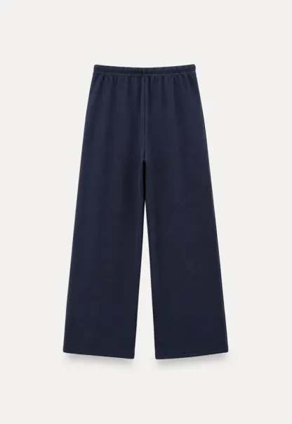 Freizeithose mit hohem Bund und Kordelzug, ausgestelltem Bein