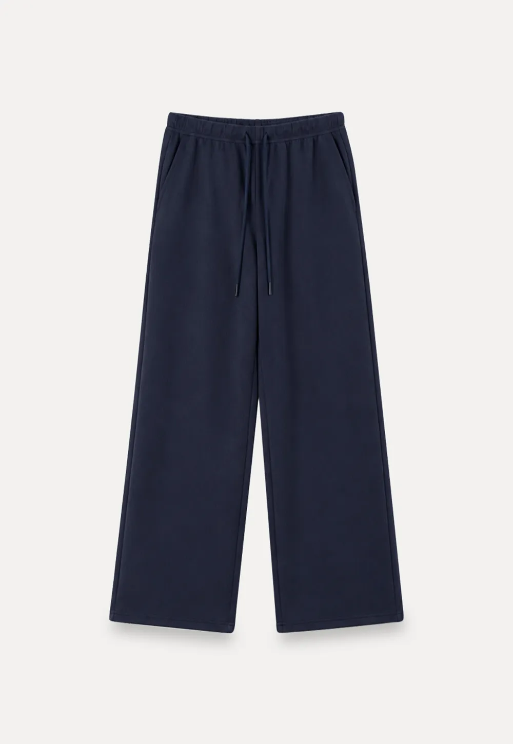 Freizeithose mit hohem Bund und Kordelzug, ausgestelltem Bein