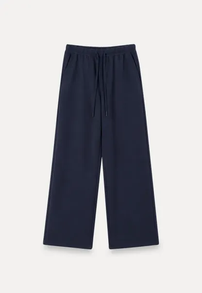 Freizeithose mit hohem Bund und Kordelzug, ausgestelltem Bein
