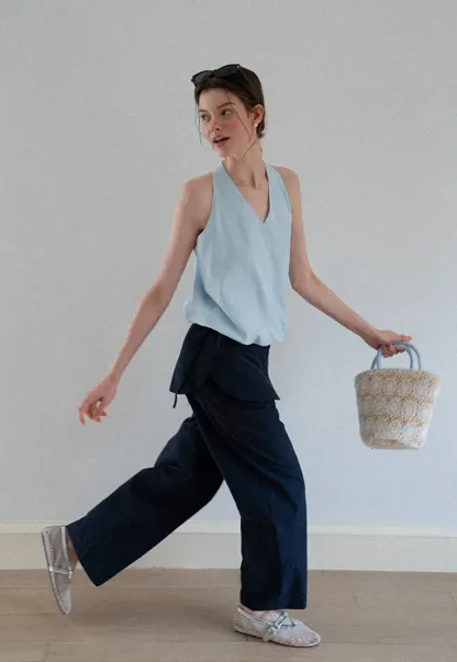 High Waist Wide Leg Casual Pants