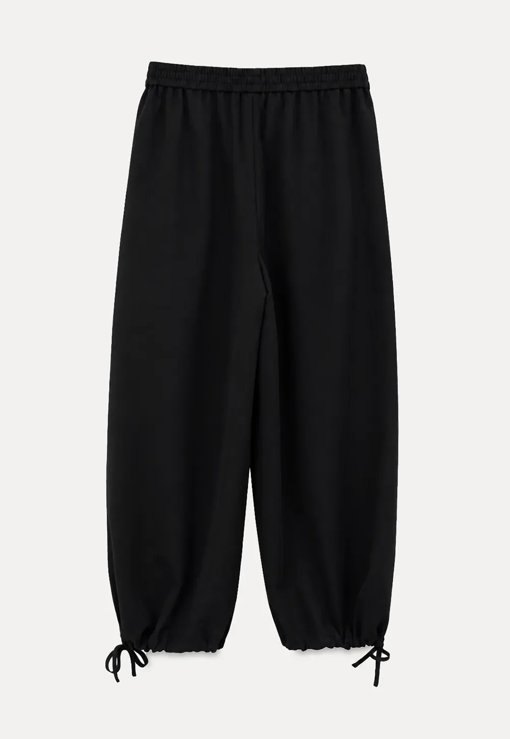 Lässige, lässige Hose mit kurzem, weitem Bein und Kordelzugbund