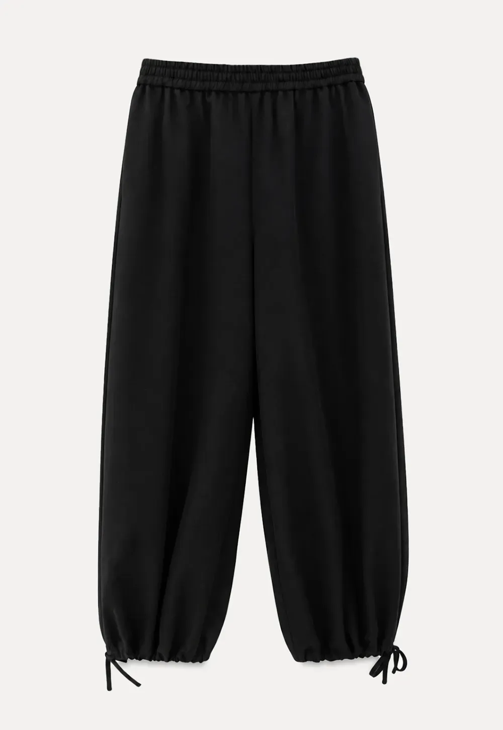 Lässige, lässige Hose mit kurzem, weitem Bein und Kordelzugbund