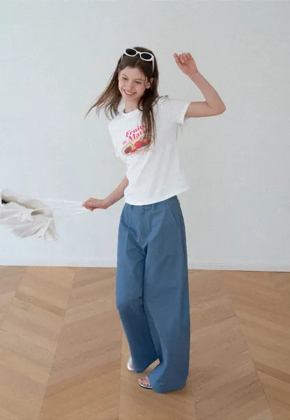 High Waist Wide Leg Pleated Casual Pants