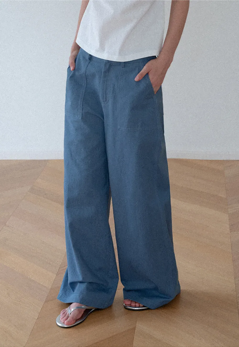 High Waist Wide Leg Pleated Casual Pants