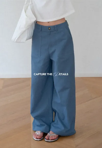High Waist Wide Leg Pleated Casual Pants