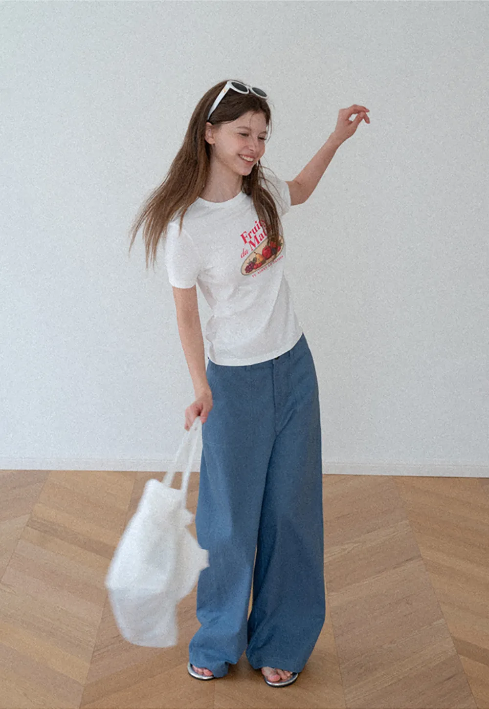 High Waist Wide Leg Pleated Casual Pants