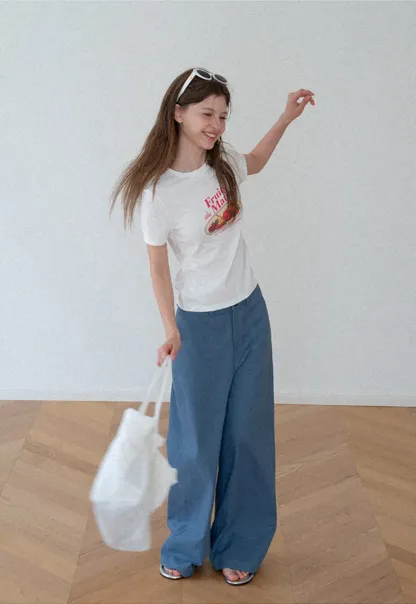 High Waist Wide Leg Pleated Casual Pants