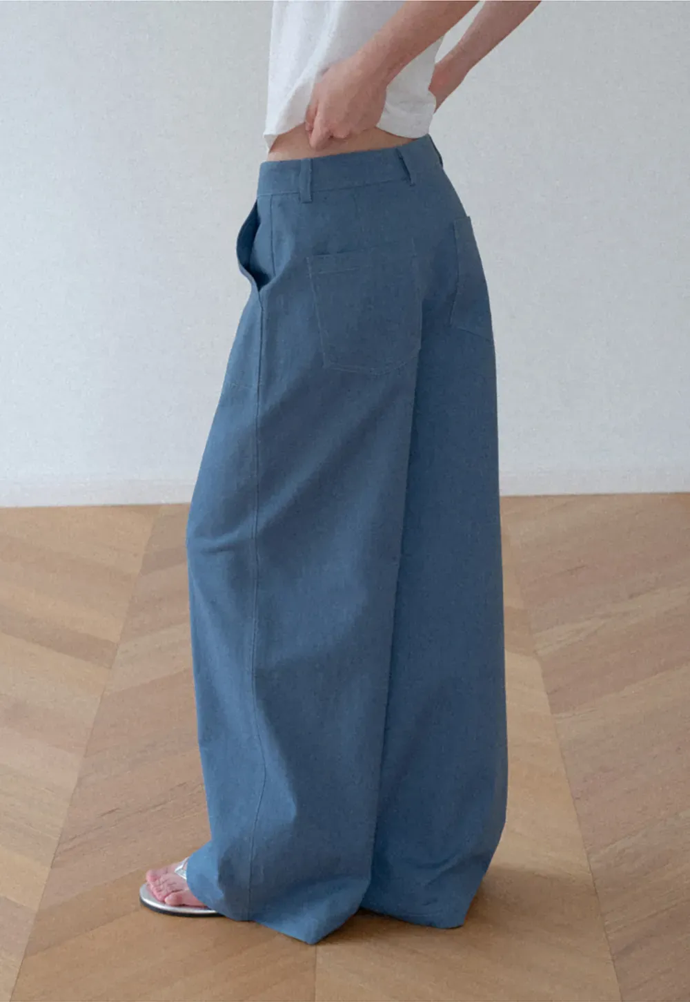 High Waist Wide Leg Pleated Casual Pants