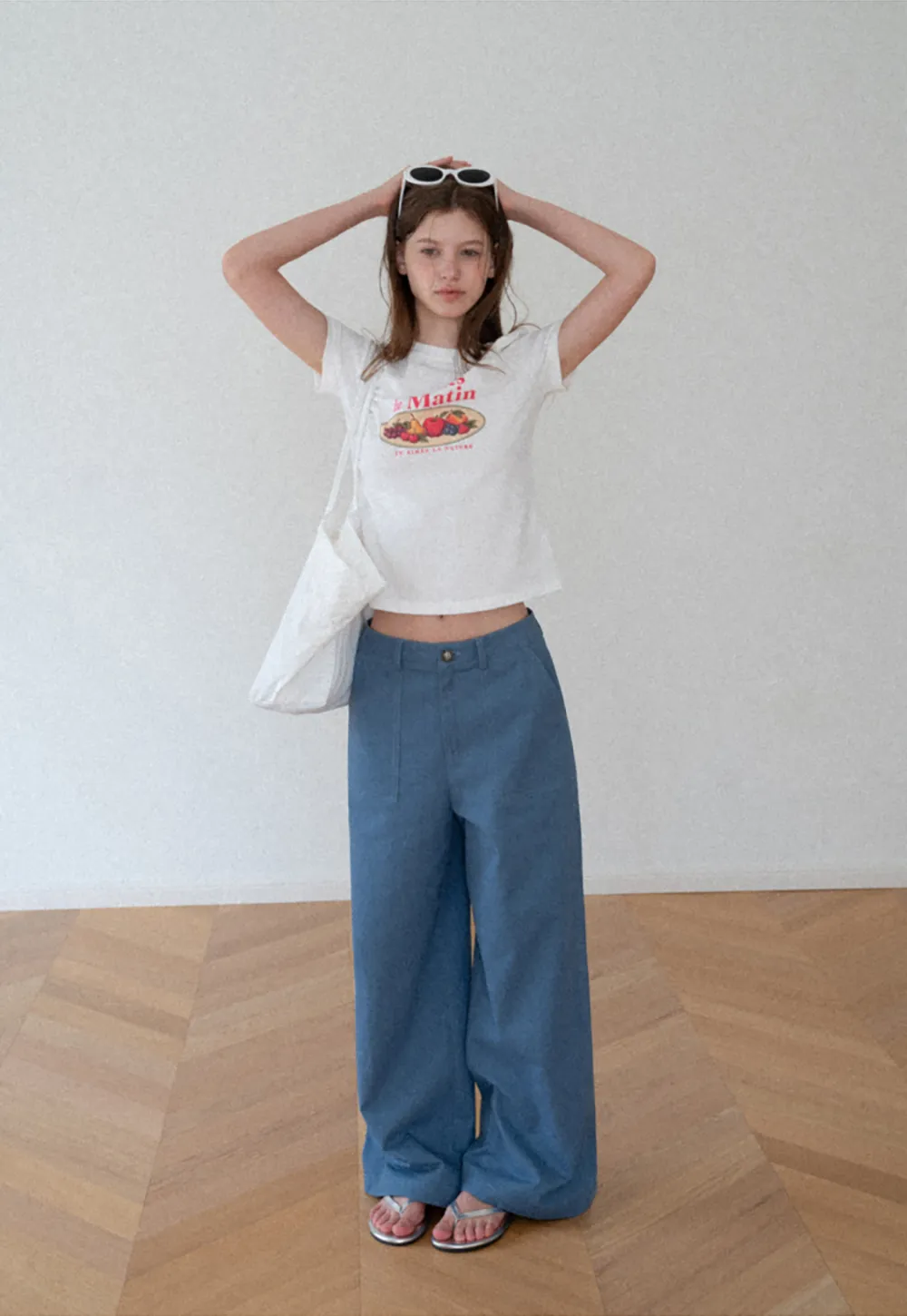 High Waist Wide Leg Pleated Casual Pants