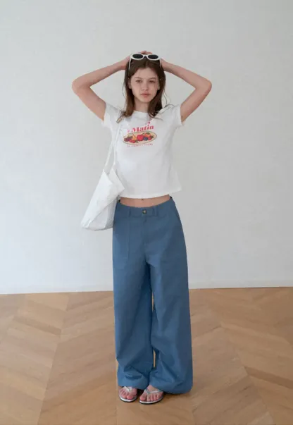 High Waist Wide Leg Pleated Casual Pants