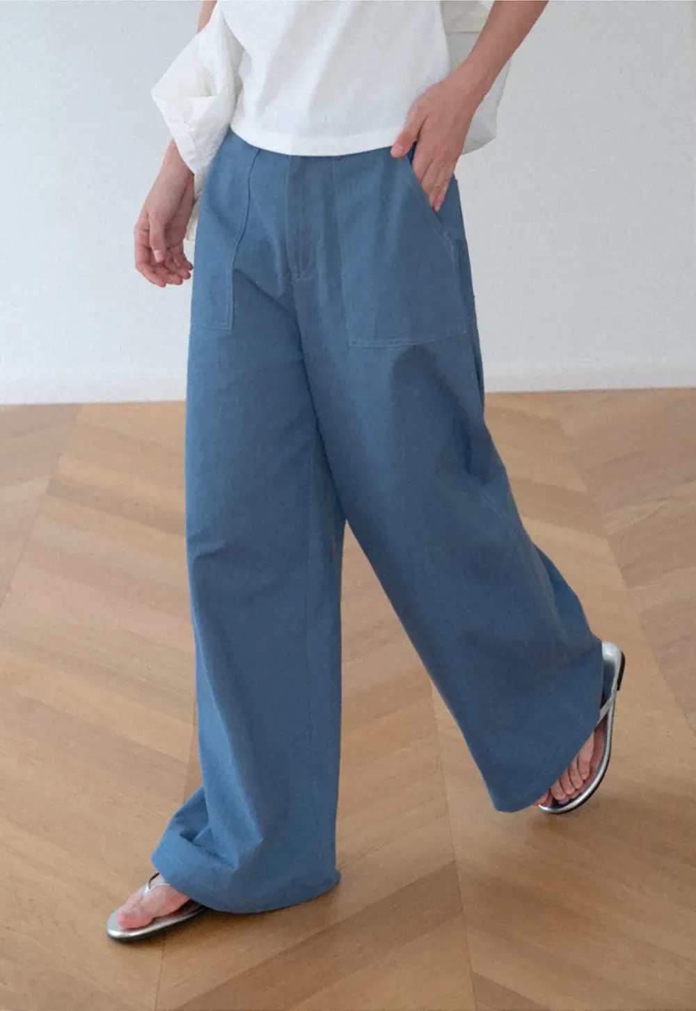 High Waist Wide Leg Pleated Casual Pants